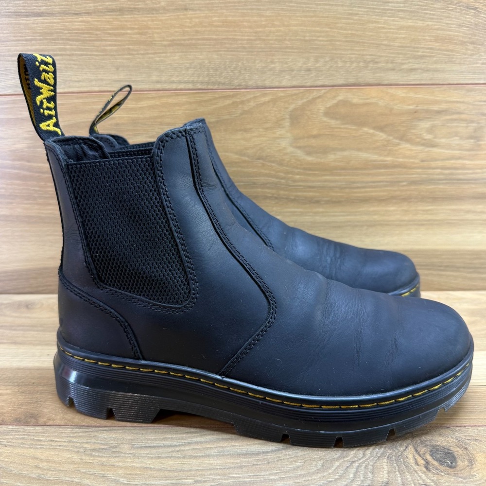 Dr Martens Embury Chelsea Boots Womens 9 Black Leather Lug Sole Ankle Casual
